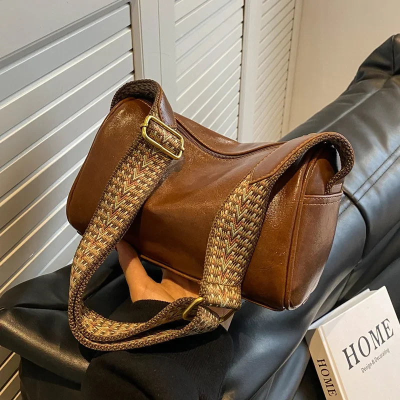 Vintage PU Leather  Women Small Handbag and Purse Fashion Designer Crossbody Bag Female Casual Travel Pillow Shoulder Bag Your Shop Mania
