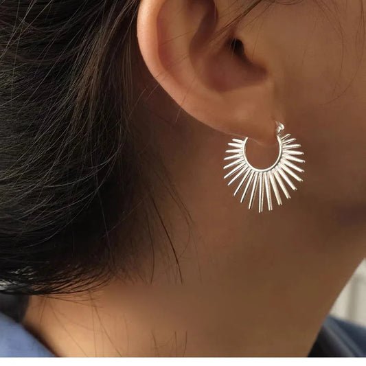 925 Sterling Silver Shinning Earrings For Women Sun Shape Sexy Girl Fashion Trendy Jewelry Gift Party Wedding pendientes Your Shop Mania