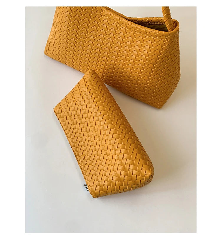 Casual Large Capaci Woven Bag Women's Summer Versatile Single oulder Underarm Bag Sli Buet Bag Briti Sle Handbag Your Shop Mania