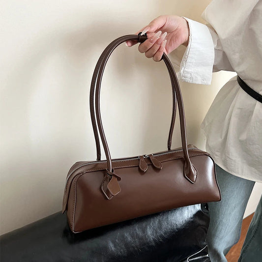Coffee Underarm Handbag And Purse Quality Pu Leather Shoulder Bag Women Brand Boston Bag Large Capacity Travel Tote Sac A Main Your Shop Mania