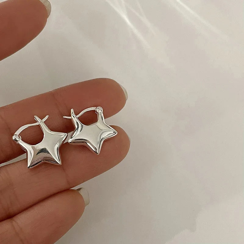 925 Sterling Silver Vintage Simpe Star Earrings For Women Trendy Earring Jewelry Prevent Allergy Party Accessories Gift Your Shop Mania