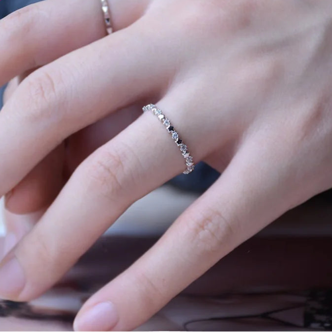 Luxury Original 925 Sterling Silver Stars Finger Ring Authentic Stackable Real Clear CZ Jewelry For Women Wedding Gift Your Shop Mania