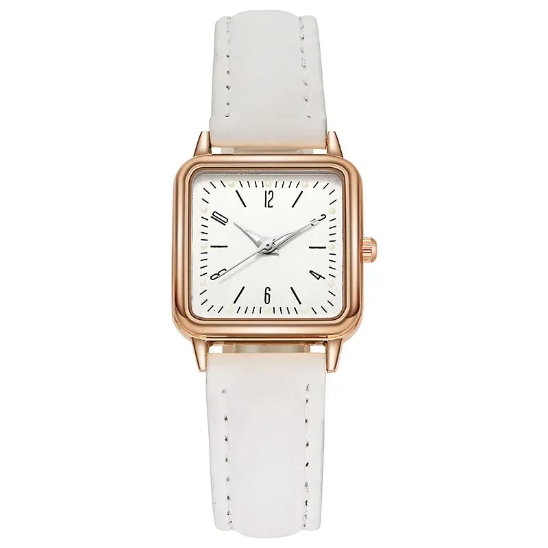 Fashion Simple Quartz watch for Women Reloj Mujer Women's Wristwatches Ladies Red Leather Bussiness Students Casual Watch Relojs Your Shop Mania