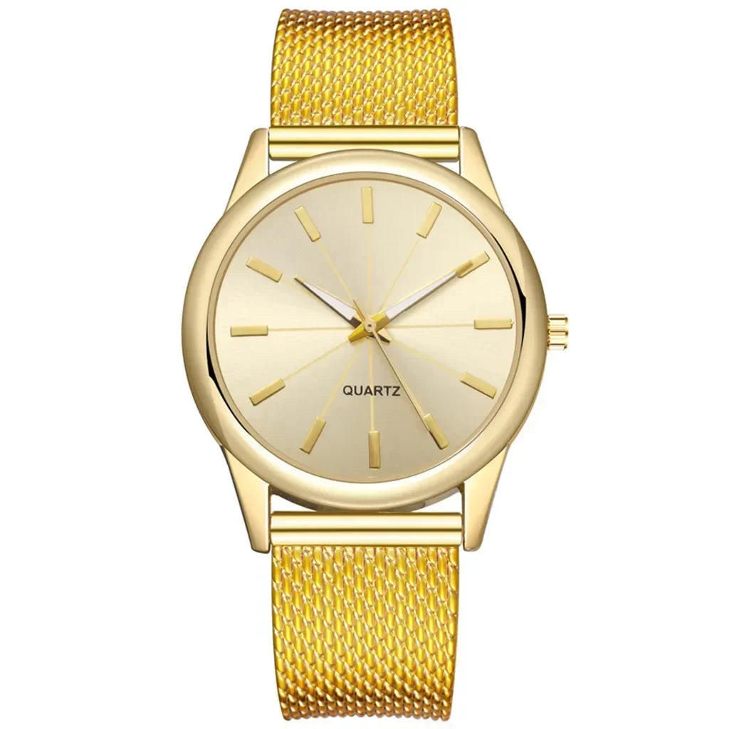 Fashion Sliver Women's Watches Luxury Metal Analog Quartz Wristwatch Mesh Belt Simple Elegant Ladies Watch Clock Reloj De Mujer Your Shop Mania