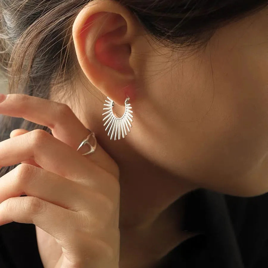 925 Sterling Silver Shinning Earrings For Women Sun Shape Sexy Girl Fashion Trendy Jewelry Gift Party Wedding pendientes Your Shop Mania