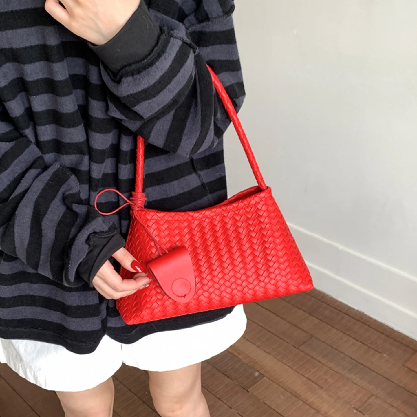 Casual Large Capaci Woven Bag Women's Summer Versatile Single oulder Underarm Bag Sli Buet Bag Briti Sle Handbag Your Shop Mania