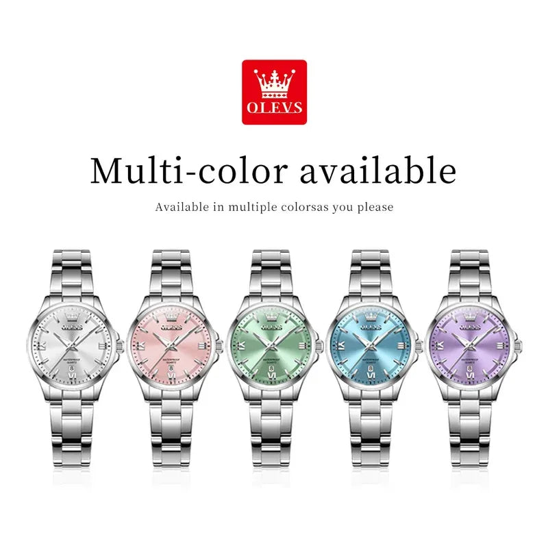 OLEVS 3668 Women Watch Luxury Original Waterproof Stainless Steel Quartz Watch Roman Automatic Date Women Watch Reloj Para Mujer Your Shop Mania
