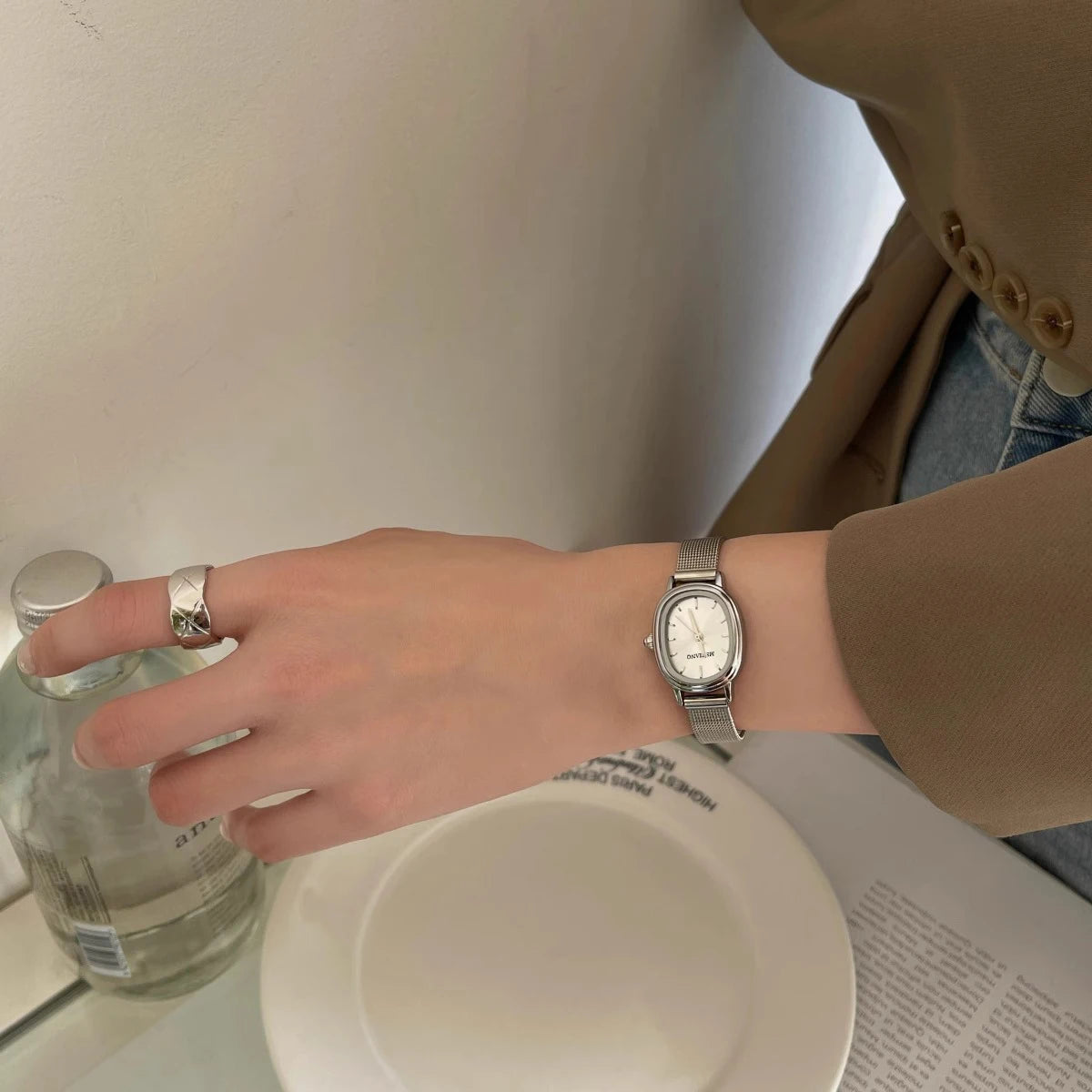 New Elliptic Watch Women Retro Fashion Ladies Quartz Wrist Watch Student Simplified Net Belt Watch Relojes Para Mujer Montre Your Shop Mania