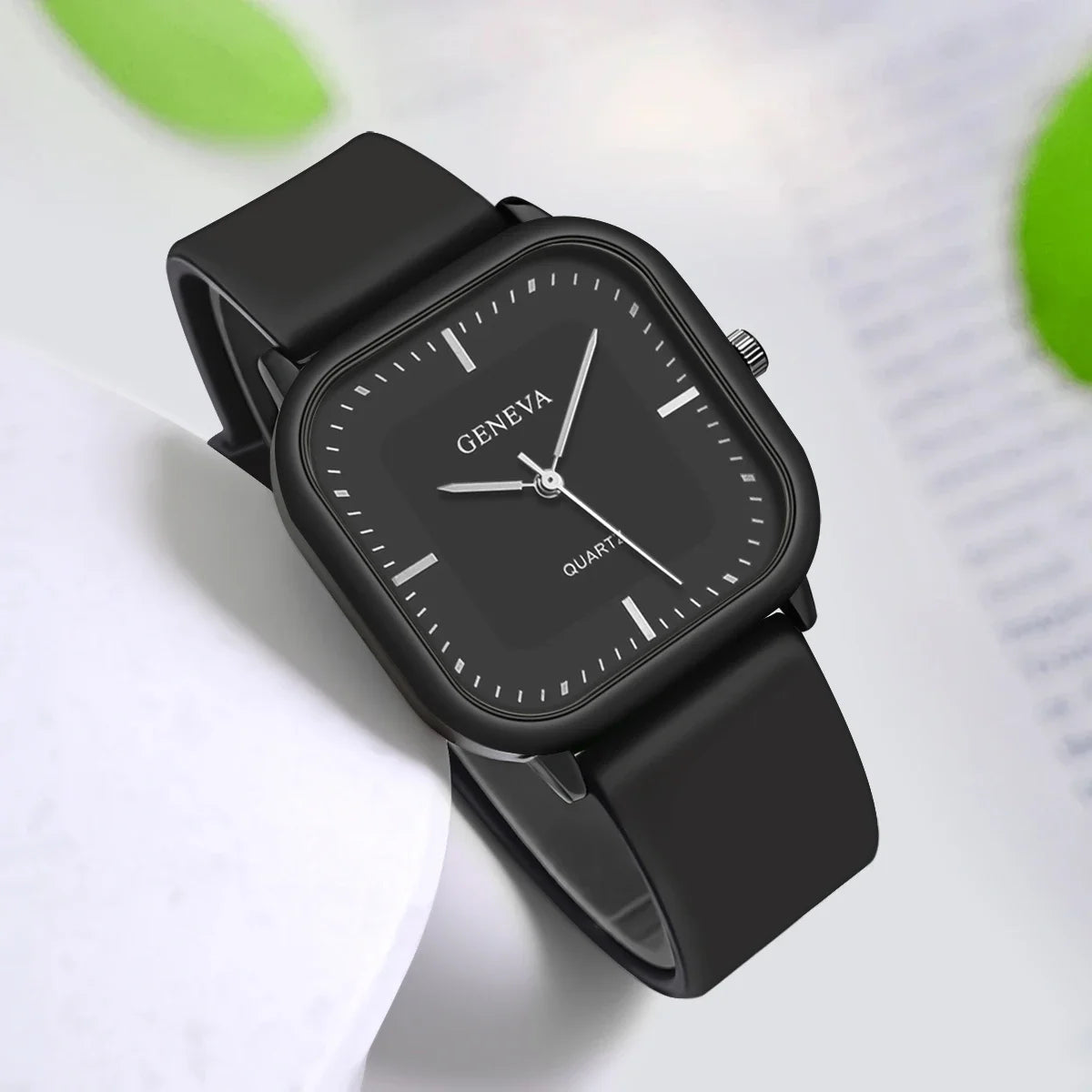 Fashion Women's Casual Elegant Simple Square Quartz Silicone Watch Gift for Men and Women Your Shop Mania