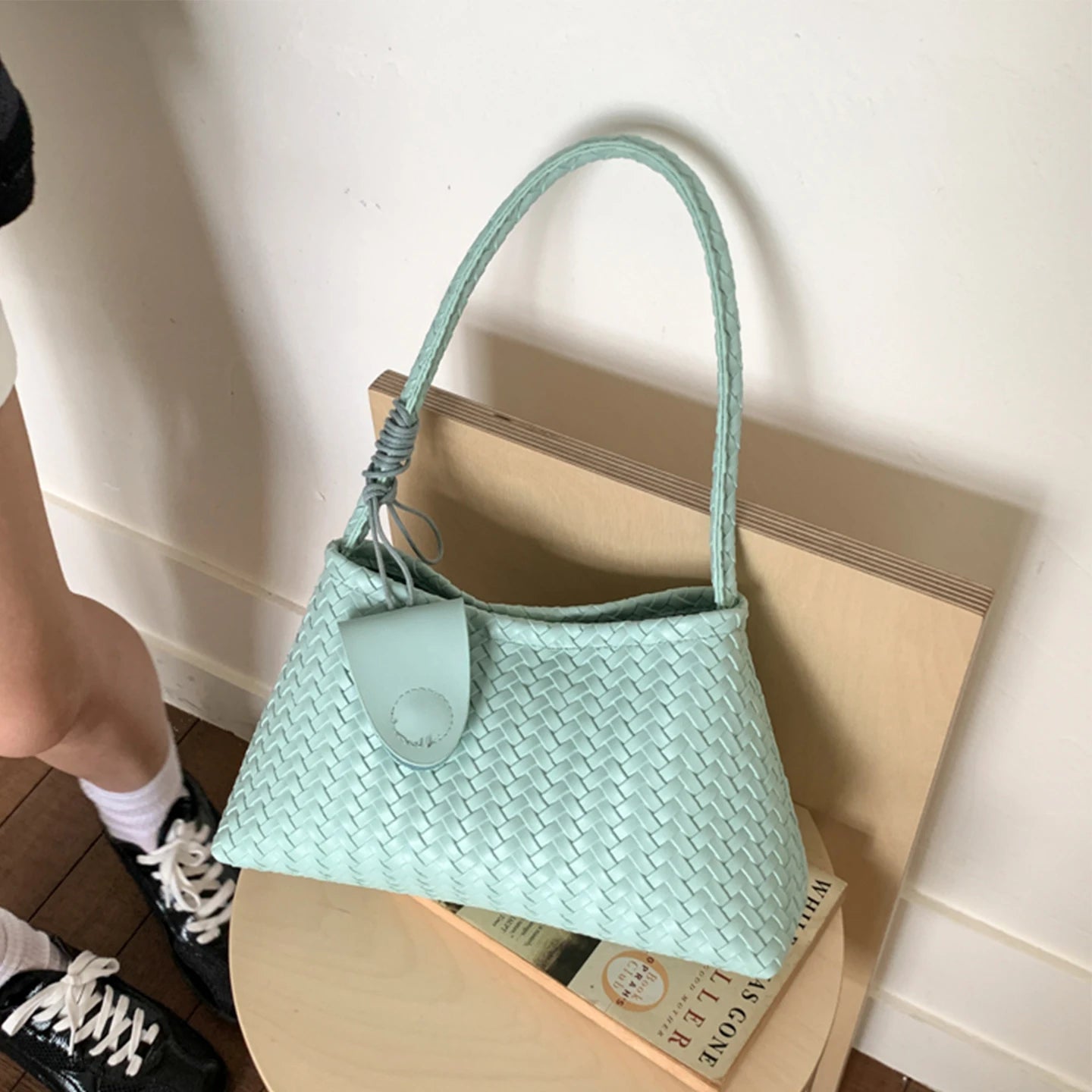 Casual Large Capaci Woven Bag Women's Summer Versatile Single oulder Underarm Bag Sli Buet Bag Briti Sle Handbag Your Shop Mania