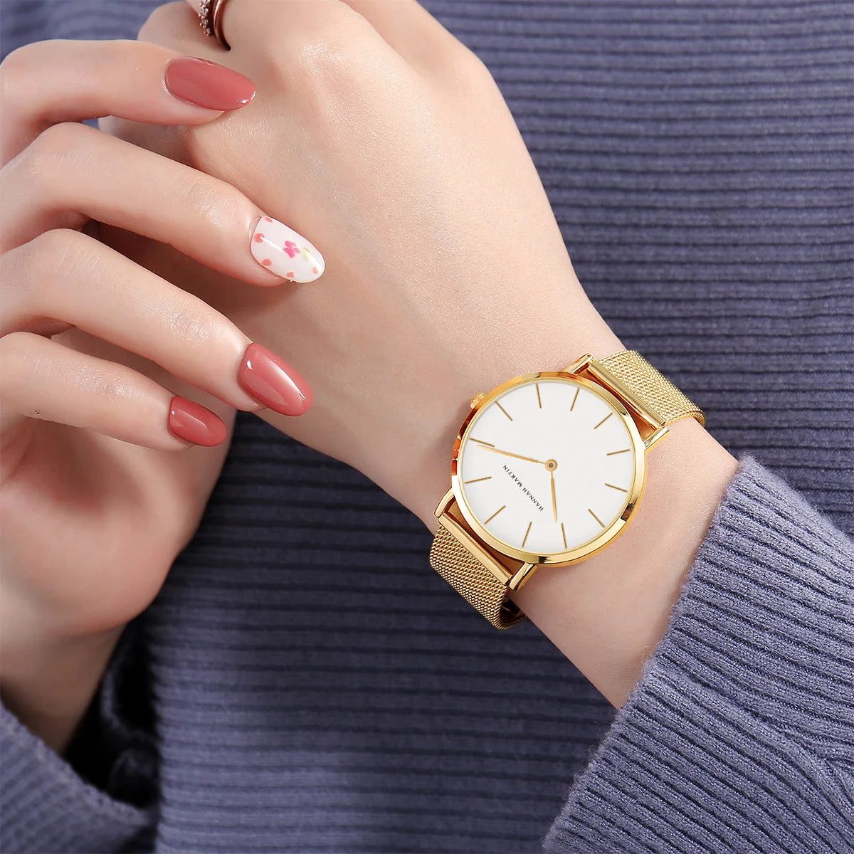 HANNAH MARTIN Brand Quality Stainless Steel Japan Quartz Movement Waterproof Women 36mm Full Rose Gold Ladies Dropshipping Watch Your Shop Mania