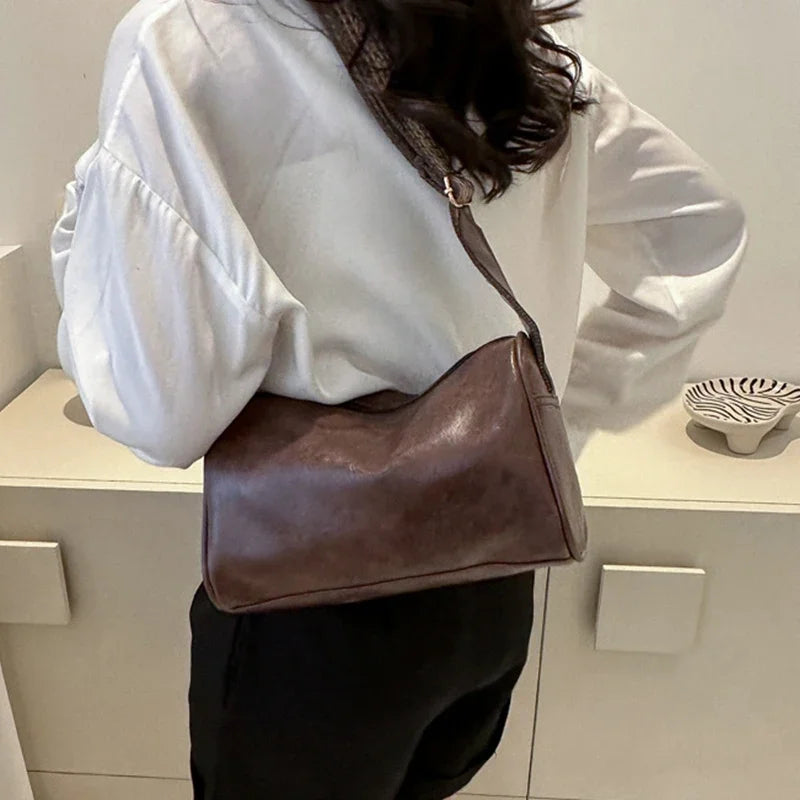 Vintage PU Leather  Women Small Handbag and Purse Fashion Designer Crossbody Bag Female Casual Travel Pillow Shoulder Bag Your Shop Mania