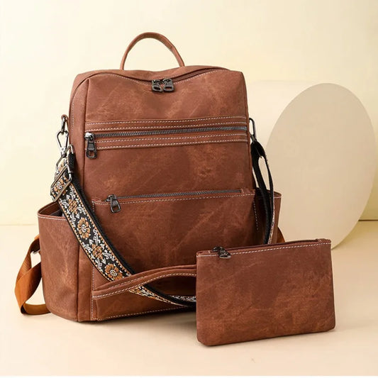 Lightweight Girls Retro Backpack Fashion Multipurpose Women's Backpack Large Capacity Leisure Travel Dual-purpose Shoulder Bag Your Shop Mania