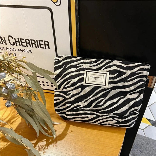 Fashion leopard print zebra print makeup bag, wash bag, women's handbag, hand-held bag, convenient large capacity storagebag-A-D Your Shop Mania
