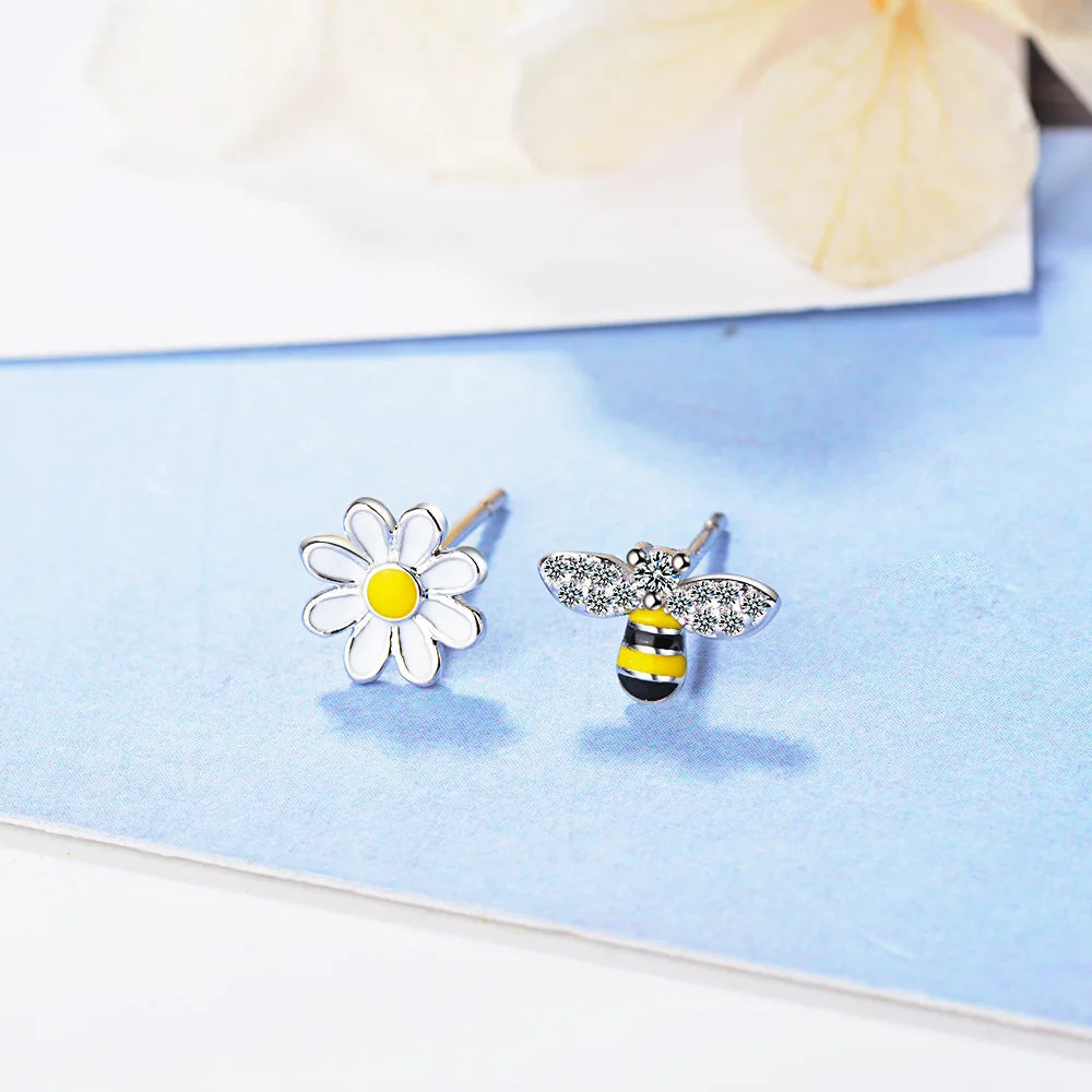 925 Sterling Silver Flower Bee Stud Earrings For Women Wedding Party Luxury  Jewelry Accessories Wholesale Money 925 Your Shop Mania