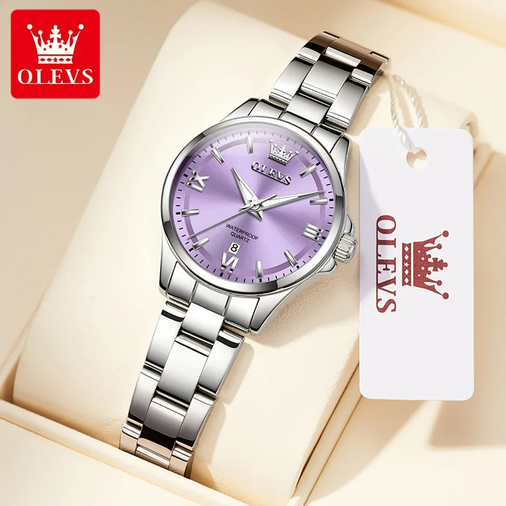 OLEVS 3668 Women Watch Luxury Original Waterproof Stainless Steel Quartz Watch Roman Automatic Date Women Watch Reloj Para Mujer Your Shop Mania