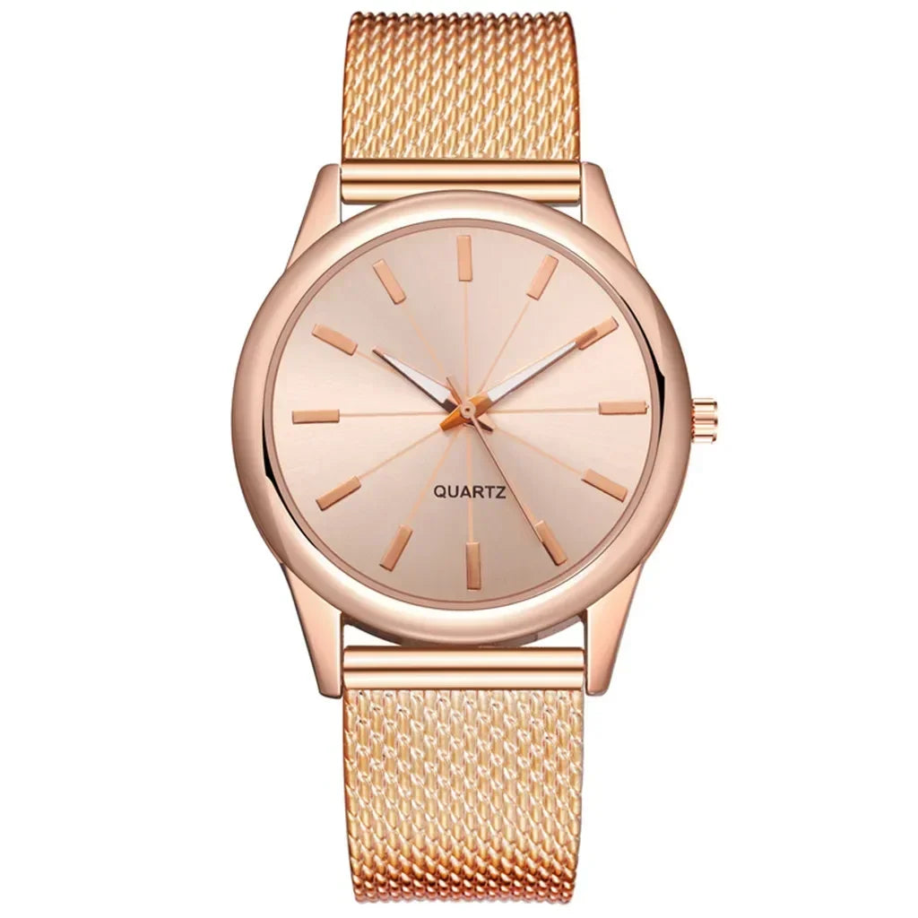 Fashion Sliver Women's Watches Luxury Metal Analog Quartz Wristwatch Mesh Belt Simple Elegant Ladies Watch Clock Reloj De Mujer Your Shop Mania