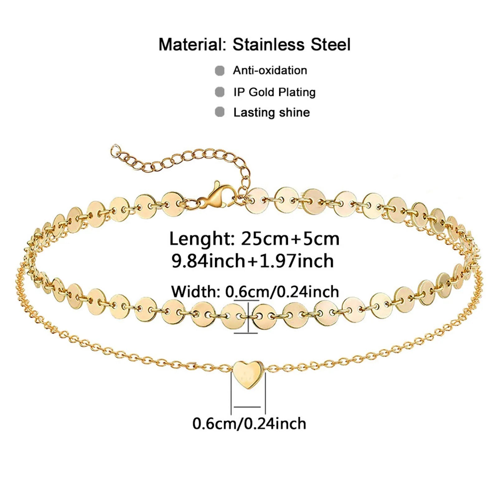304 Stainless Steel Stylish Link Cable Chain Multilayer Layered Anklet Sandals Barefoot Beach Leg Bracelet 25cm(9 7/8") long Your Shop Mania