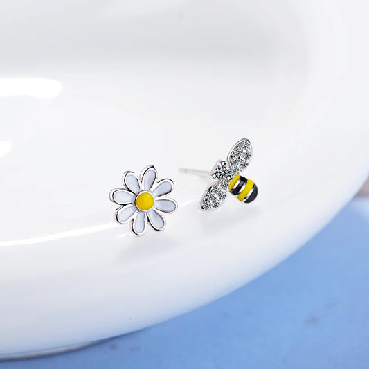 925 Sterling Silver Flower Bee Stud Earrings For Women Wedding Party Luxury  Jewelry Accessories Wholesale Money 925 Your Shop Mania