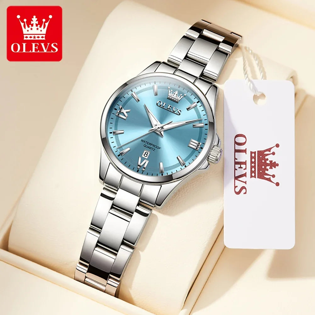 OLEVS 3668 Women Watch Luxury Original Waterproof Stainless Steel Quartz Watch Roman Automatic Date Women Watch Reloj Para Mujer Your Shop Mania