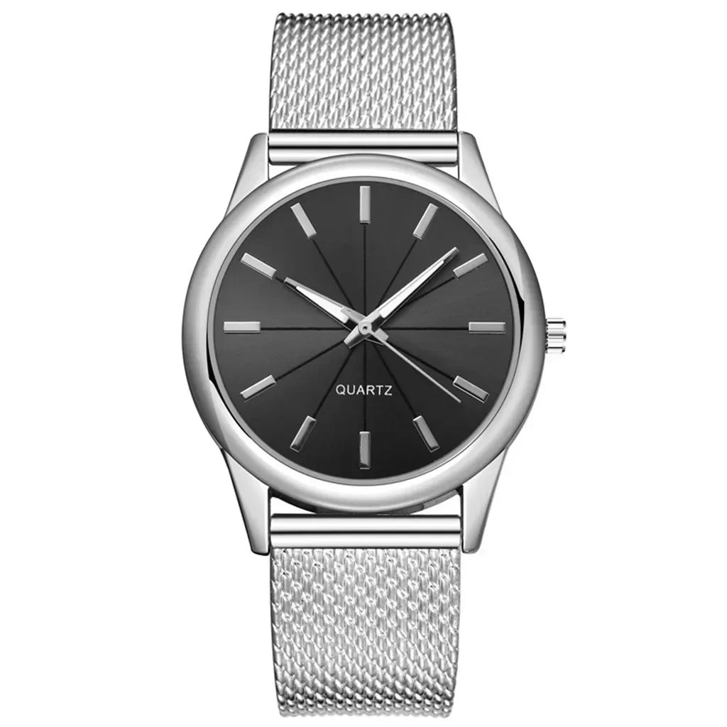 Fashion Sliver Women's Watches Luxury Metal Analog Quartz Wristwatch Mesh Belt Simple Elegant Ladies Watch Clock Reloj De Mujer Your Shop Mania