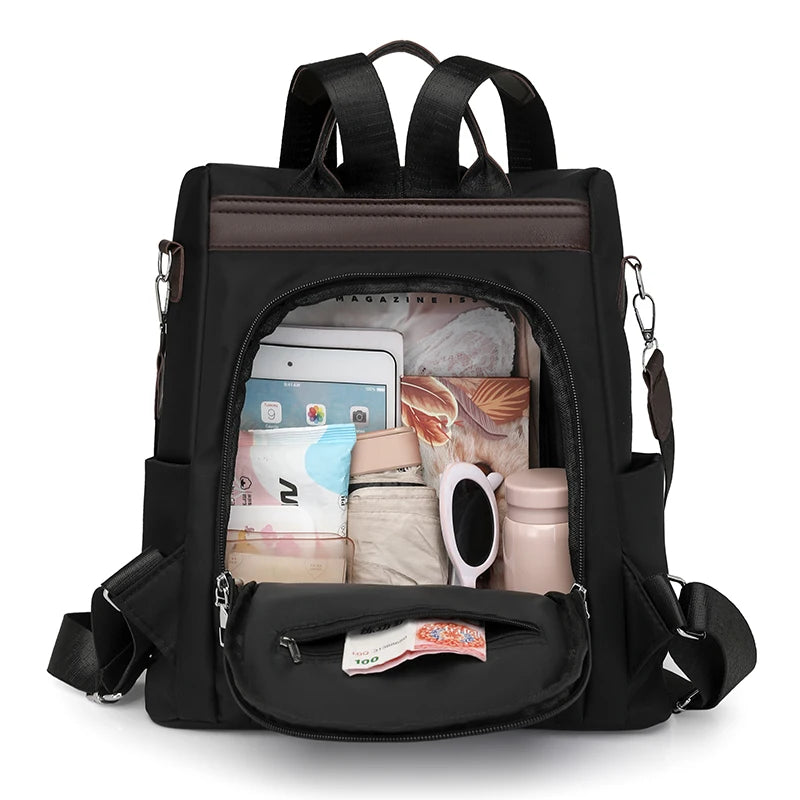 2025 New Fashion Women Anti-Theft Nylon Backpack Large Capacity Lightweight Travel Handbag Casual Shoulder Bag for Work College Your Shop Mania