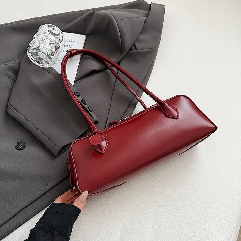 Coffee Underarm Handbag And Purse Quality Pu Leather Shoulder Bag Women Brand Boston Bag Large Capacity Travel Tote Sac A Main Your Shop Mania