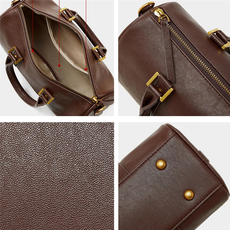 fashion  Genuine Leather Small Shoulder Crossbody Bags For Women 2025 Trend Designer Pillow Tote Ladies Handbags Your Shop Mania