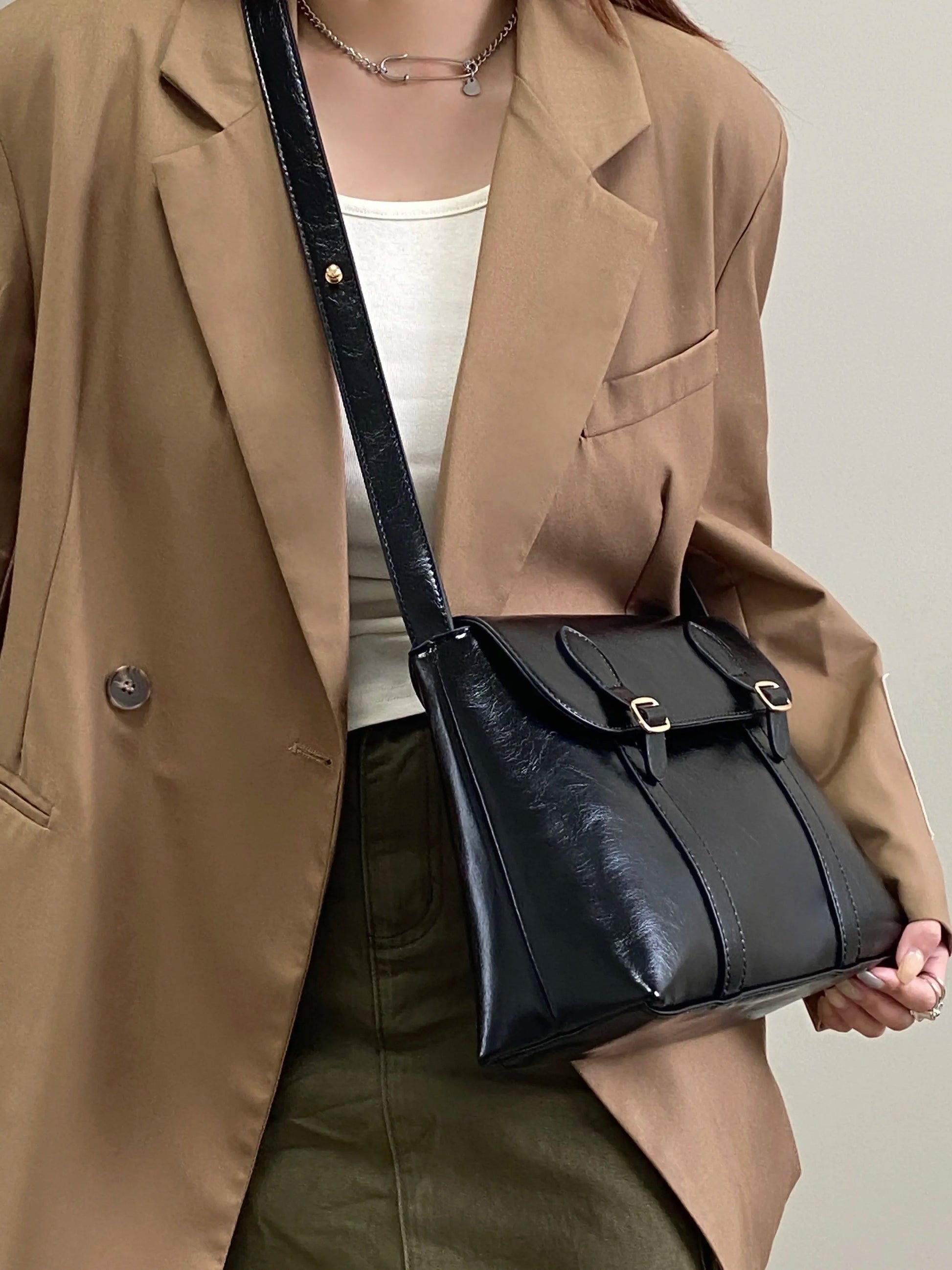 Vintage Women's Shoulder Bag Large Capacity Ladies Tote Purse Handbags Pu Leather Female Messenger Bags College Girls Book Bag Your Shop Mania
