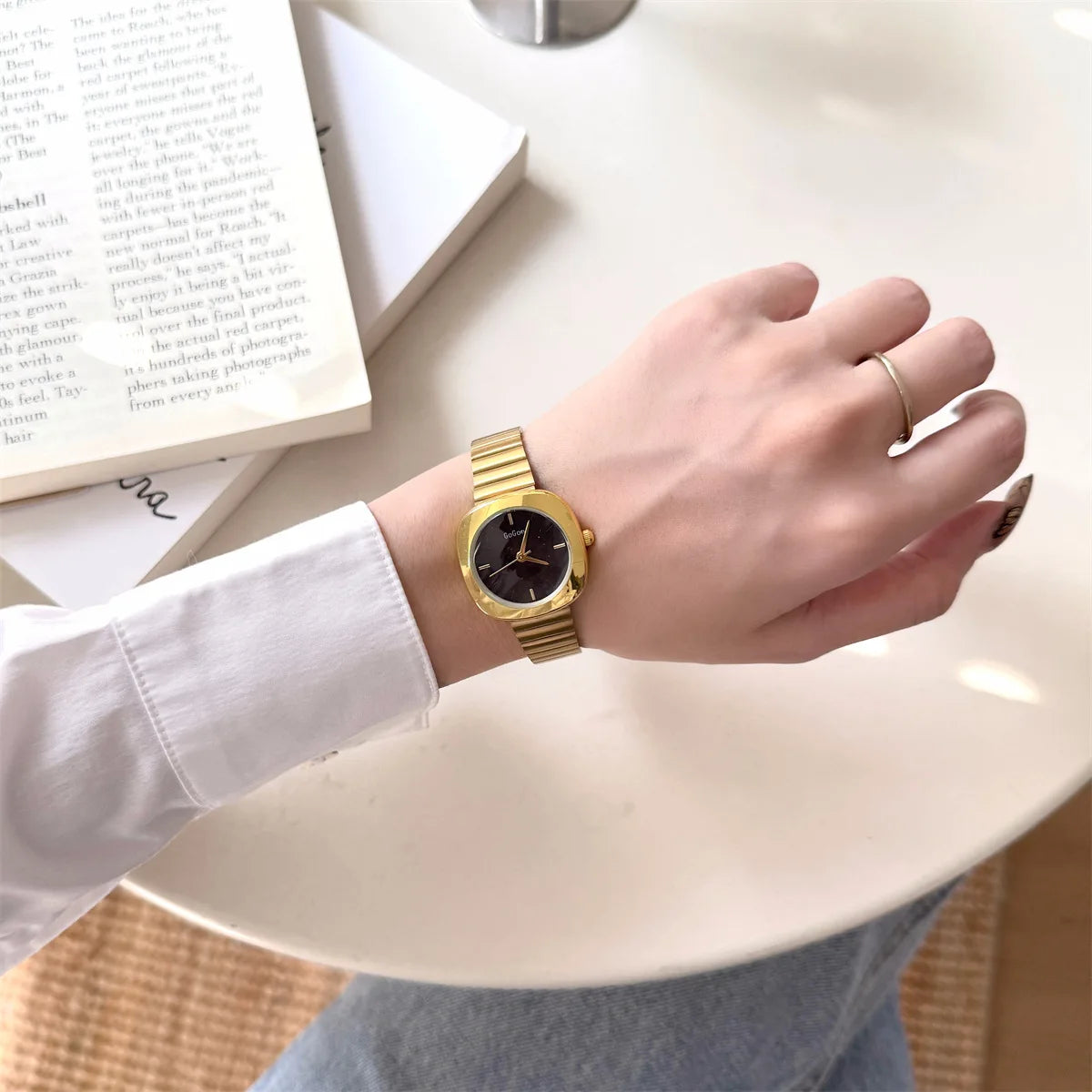 Luxury Brand Gold Watch for Women Fashion Simple Quartz Watches Adjustable Stainless Steel Strap Wristwatch Dropshipping Your Shop Mania