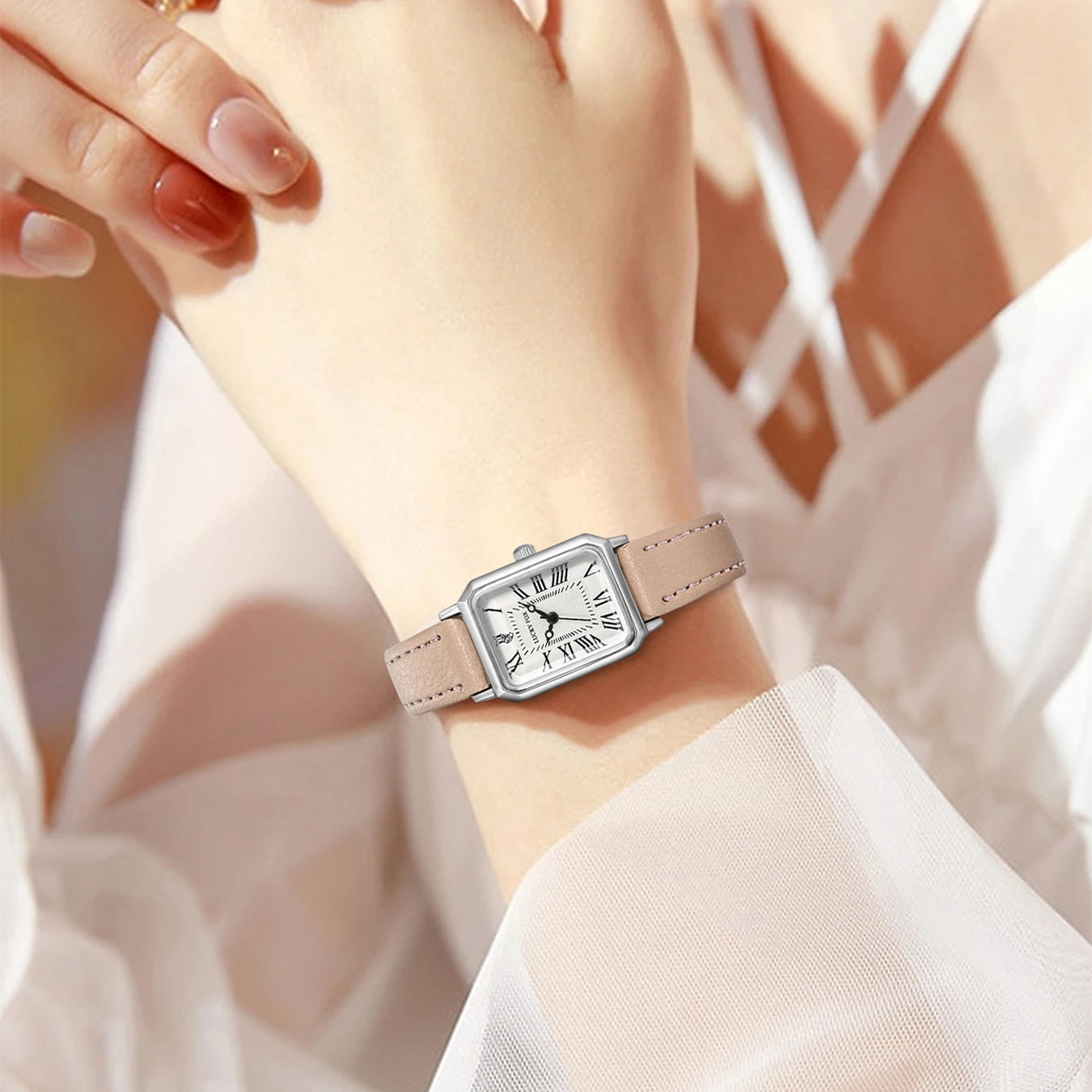 Fashion Rectangle Quartz Wrist Watch for Women Luxury Brand Roman Dial Leather Strap  Ladies Watches Clock Your Shop Mania