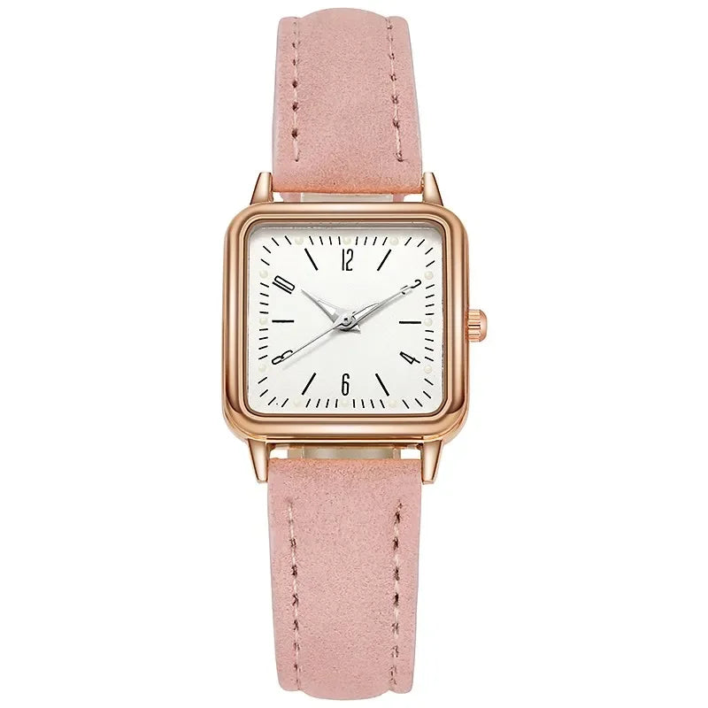 Fashion Simple Quartz watch for Women Reloj Mujer Women's Wristwatches Ladies Red Leather Bussiness Students Casual Watch Relojs Your Shop Mania