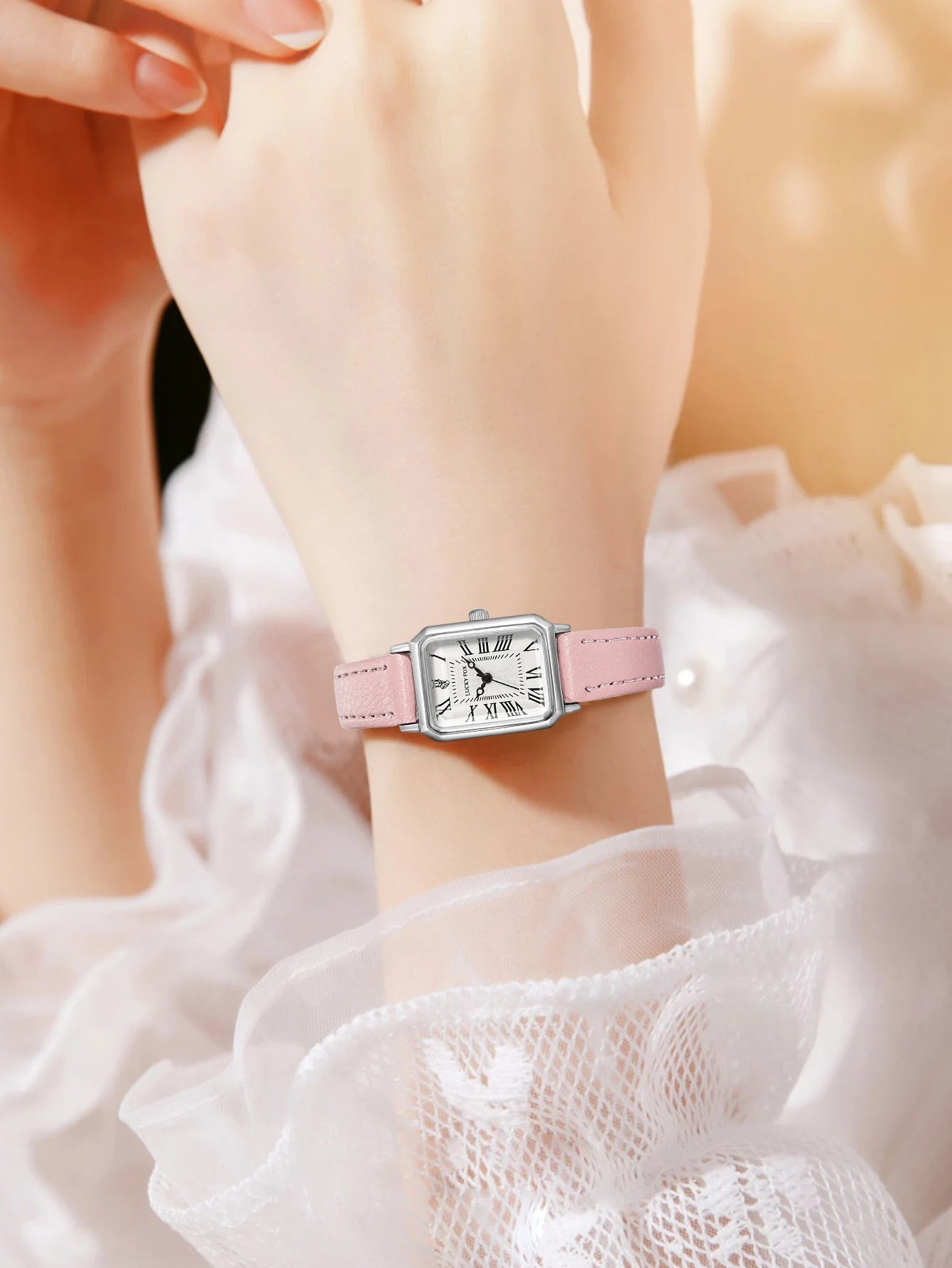 Fashion Rectangle Quartz Wrist Watch for Women Luxury Brand Roman Dial Leather Strap  Ladies Watches Clock Your Shop Mania