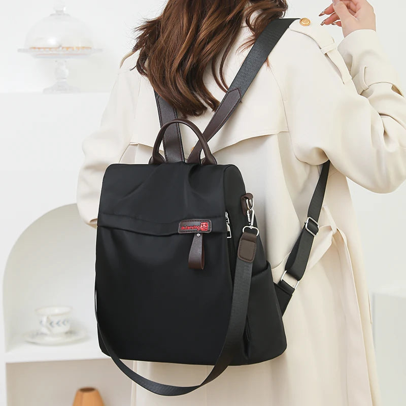 2025 New Fashion Women Anti-Theft Nylon Backpack Large Capacity Lightweight Travel Handbag Casual Shoulder Bag for Work College Your Shop Mania