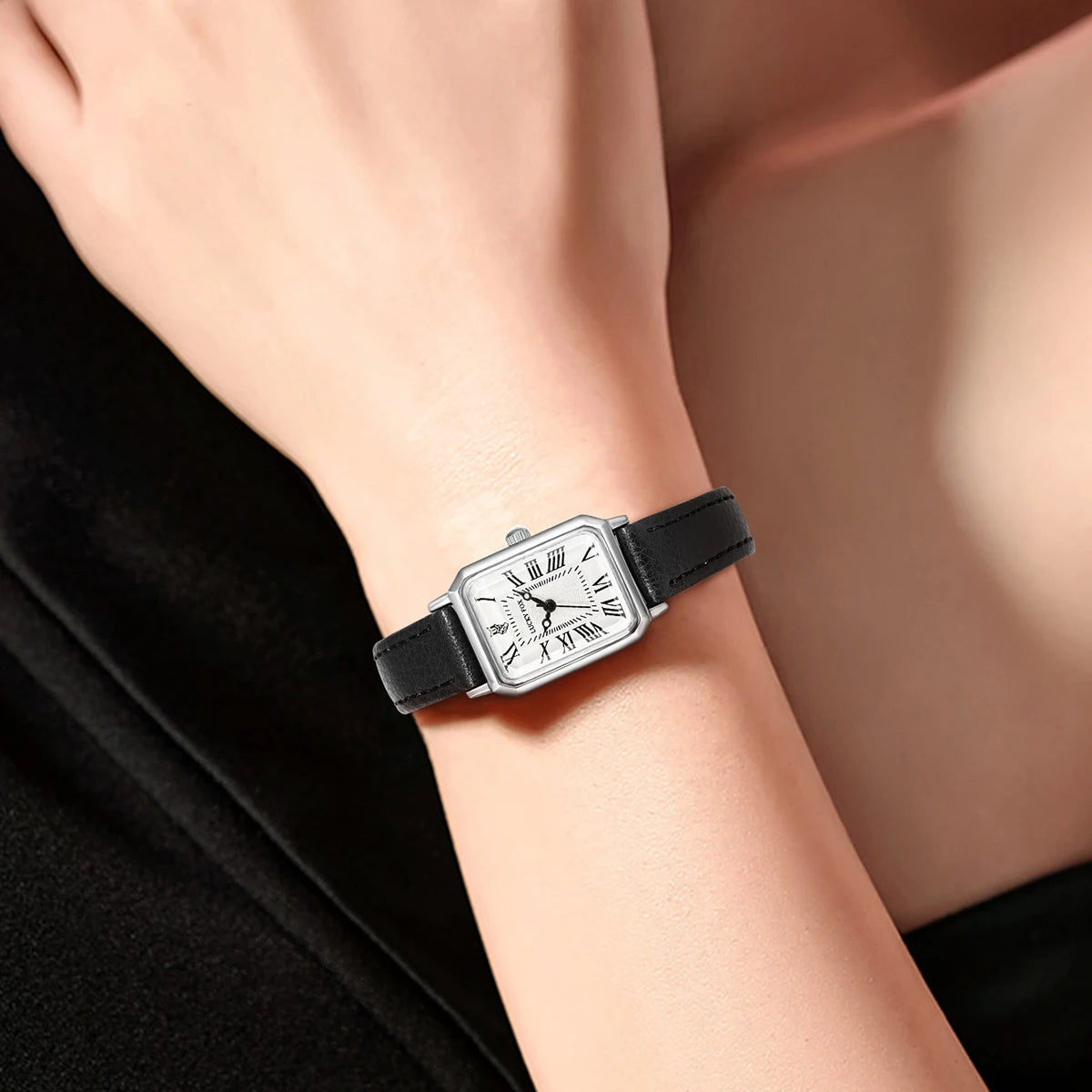 Fashion Rectangle Quartz Wrist Watch for Women Luxury Brand Roman Dial Leather Strap  Ladies Watches Clock Your Shop Mania