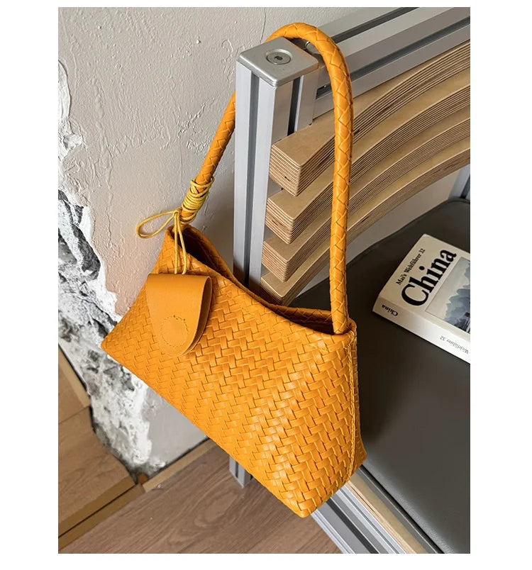 Casual Large Capaci Woven Bag Women's Summer Versatile Single oulder Underarm Bag Sli Buet Bag Briti Sle Handbag Your Shop Mania