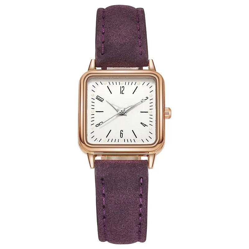 Fashion Simple Quartz watch for Women Reloj Mujer Women's Wristwatches Ladies Red Leather Bussiness Students Casual Watch Relojs Your Shop Mania
