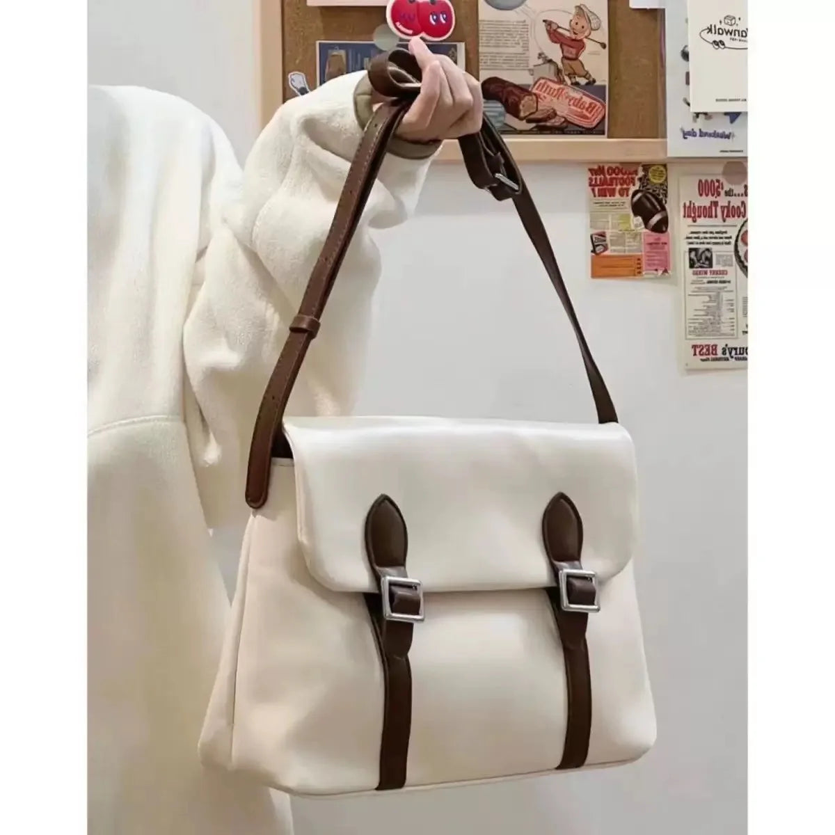 Vintage Women's Shoulder Bag Large Capacity Ladies Tote Purse Handbags Pu Leather Female Messenger Bags College Girls Book Bag Your Shop Mania