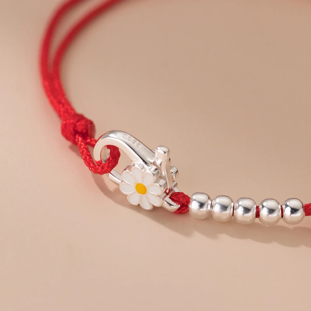 Red Thread For Hand 925 Sterling Silver Bracelet Women Rope Thread Bracelets For Women Silver 925 Daisy Flower Your Shop Mania
