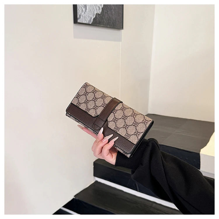 Faionable Cact Women's Wallet Large Capaci Thin Long Sle Handheld Leather Clutch Simple Design Spring 2025 New Arrival Your Shop Mania