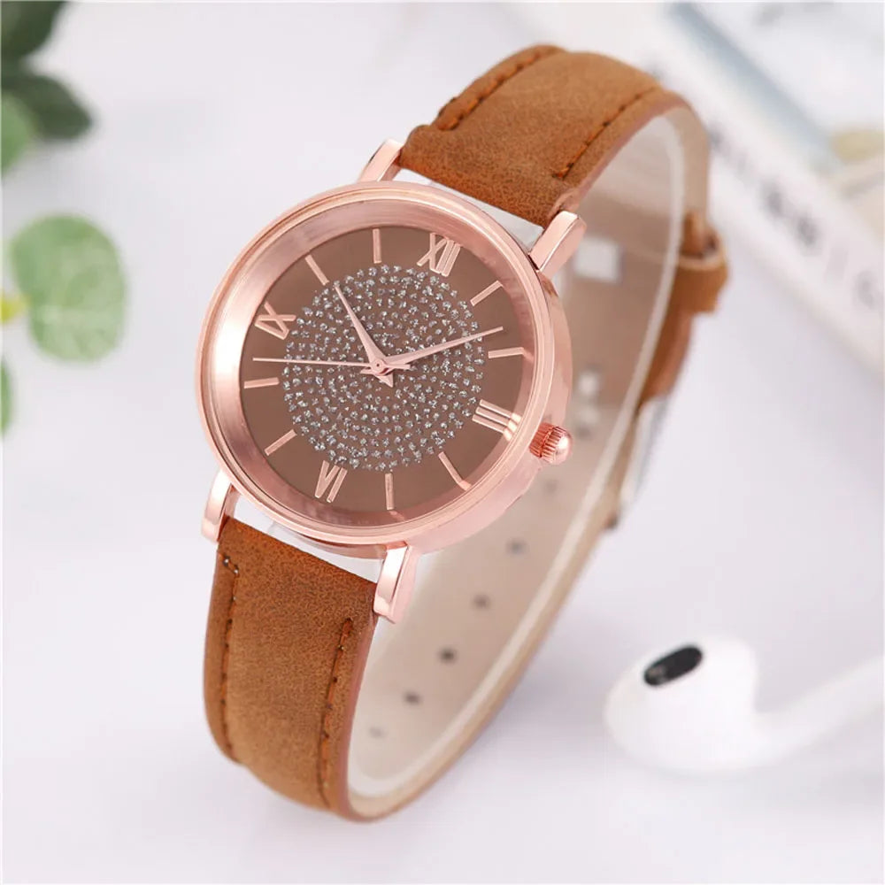 2025 New Women Watch Luxury Female Quartz Wristwatch Leather Belt Dial Casual Fashion Bracelet Ladies Girls Clock Gifts Your Shop Mania