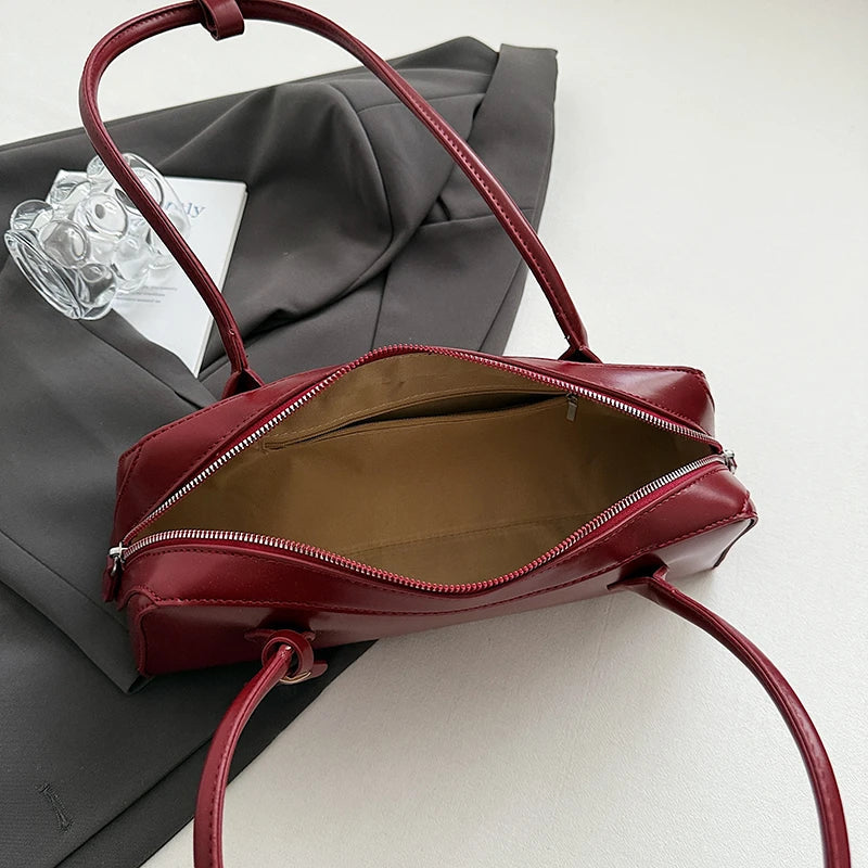 Coffee Underarm Handbag And Purse Quality Pu Leather Shoulder Bag Women Brand Boston Bag Large Capacity Travel Tote Sac A Main Your Shop Mania