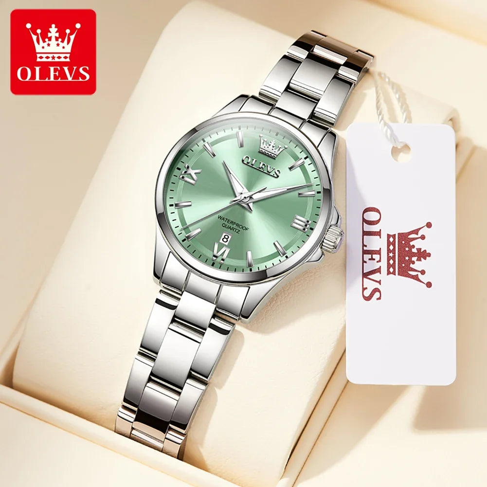 OLEVS 3668 Women Watch Luxury Original Waterproof Stainless Steel Quartz Watch Roman Automatic Date Women Watch Reloj Para Mujer Your Shop Mania