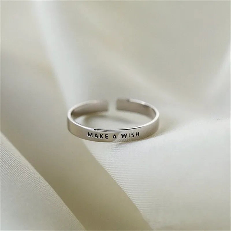925 Sterling Silver Make A WISH Adjustable Rings For Women Wedding Luxury Quality Jewelry Wholesale Your Shop Mania
