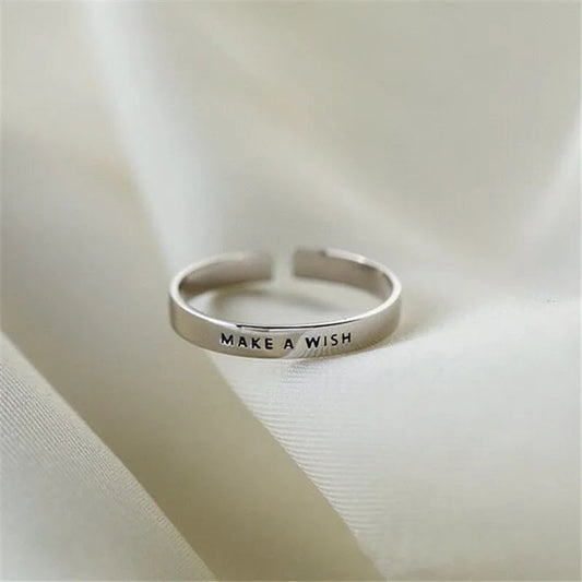 925 Sterling Silver Make A WISH Adjustable Rings For Women Wedding Luxury Quality Jewelry Wholesale Your Shop Mania