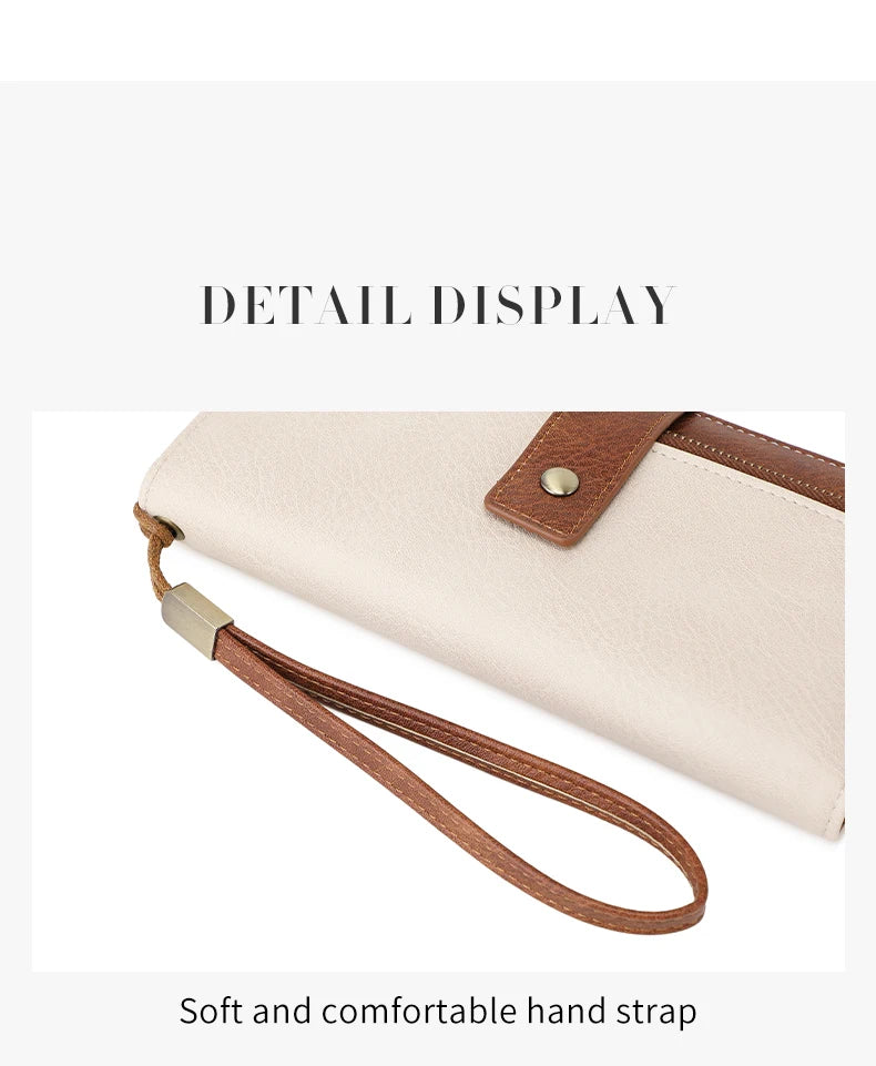 Vintage Style RFID Blocking Wallet Three-Fold Long Clutch Purse Multi-Card Slots for Daily Commute Business Casual Your Shop Mania