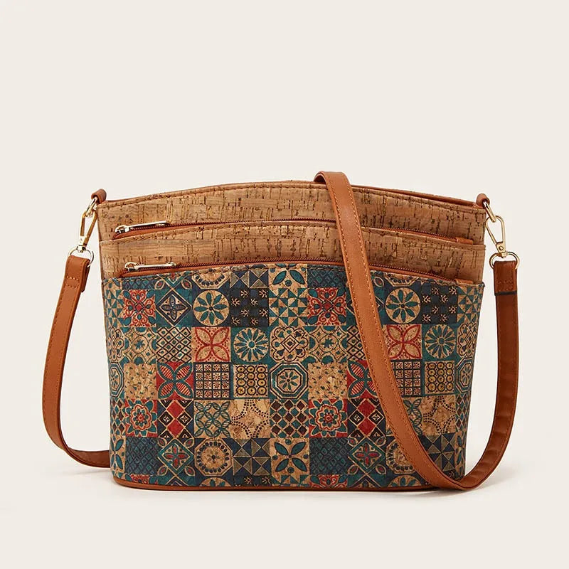 2025 New Women's Bag Retro Shoulder Crossbody Bag Fashion Personalized Print Zipper Small Square Bag Vertical Square Bag Your Shop Mania