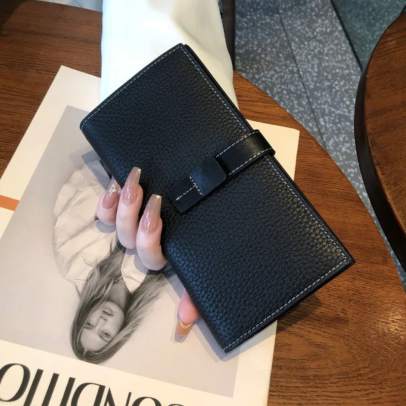 New Arrive 2025 Women's Genuine Leather Wallets Fashion Long Wallets Multifunction Purses Luxury Clutch Bags Card Holder B350 Your Shop Mania