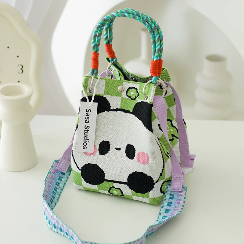 Korean Sle Knitted Tote Bag Large Capaci Portable Handbag Commuter Buet Bag Cute Floral Pattern Women's Handbag Your Shop Mania