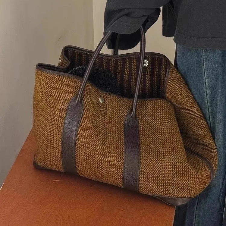 Autumn Winter New Women's Bapa Faionable Woolen awl oulder Handbag Simple Versatile Large Capaci Tree... Your Shop Mania